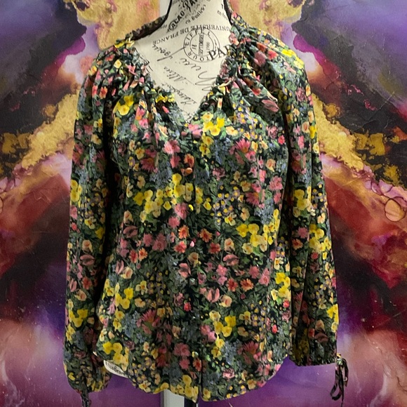 LoveShackFancy Multicolor Floral Blouse - Picture 1 of 2